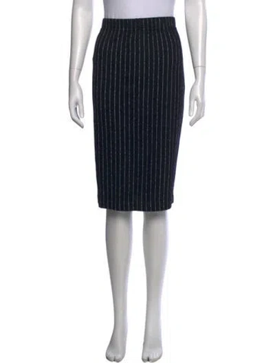 Pre-owned St John Wool Midi Length Skirt In Black