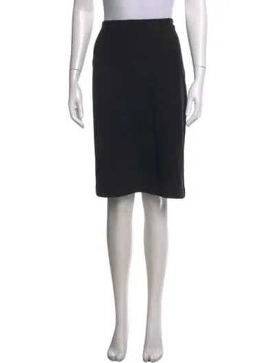 Pre-owned St John Wool Midi Length Skirt In Black