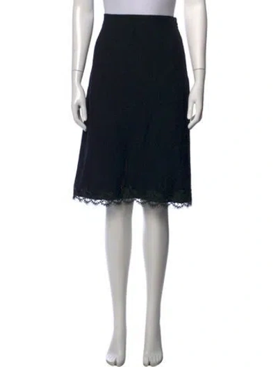 Pre-owned St John Wool Midi Length Skirt In Black