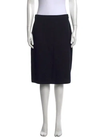 Pre-owned St John Wool Midi Length Skirt In Black