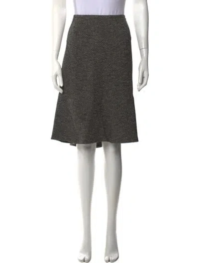 Pre-owned St John Wool Midi Length Skirt In Black