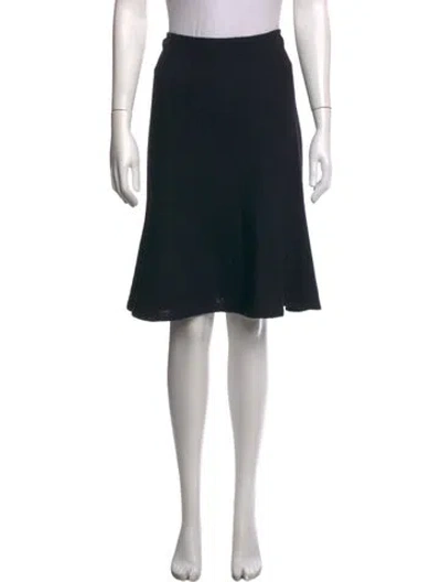Pre-owned St John Wool Midi Length Skirt In Black