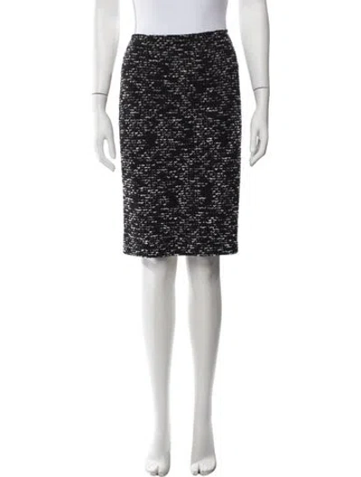 Pre-owned St John Wool Midi Length Skirt In Black