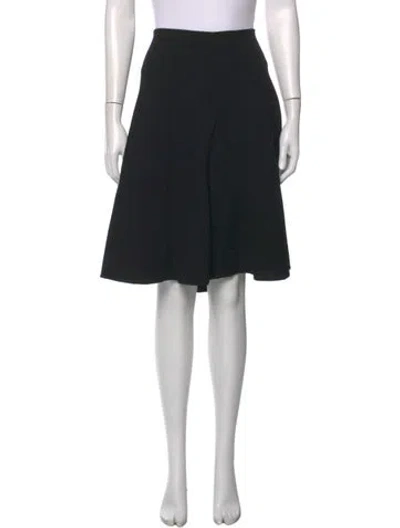 Pre-owned St John Wool Midi Length Skirt In Black