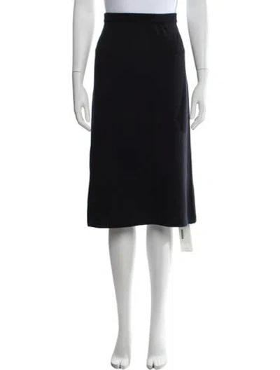 Pre-owned St John Wool Midi Length Skirt In Black