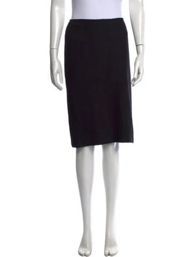 Pre-owned St John Wool Midi Length Skirt In Black