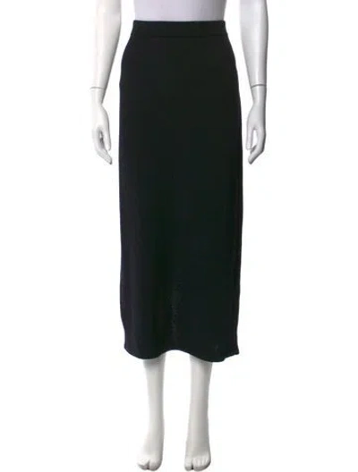 Pre-owned St John Wool Midi Length Skirt In Black