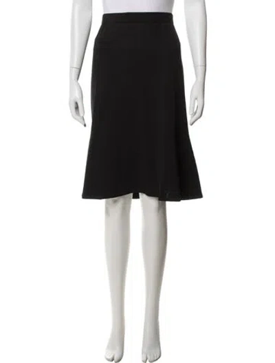 Pre-owned St John Wool Midi Length Skirt In Black