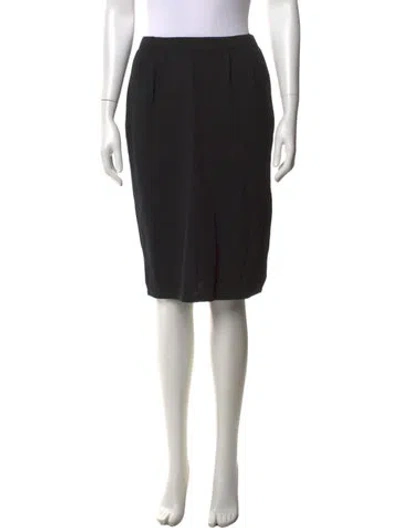 Pre-owned St John Wool Midi Length Skirt In Black