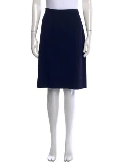 Pre-owned St John Wool Midi Length Skirt In Black