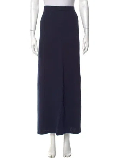 Pre-owned St John Wool Midi Length Skirt In Blue