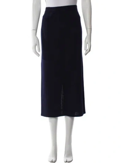Pre-owned St John Wool Midi Length Skirt In Blue