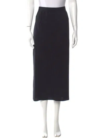 Pre-owned St John Wool Midi Length Skirt In Blue