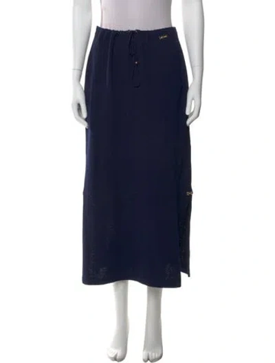 Pre-owned St John Wool Midi Length Skirt In Blue
