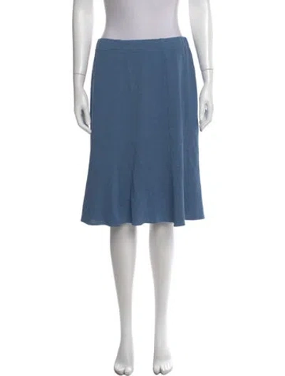 Pre-owned St John Wool Midi Length Skirt In Blue
