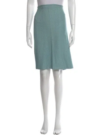 Pre-owned St John Wool Midi Length Skirt In Blue