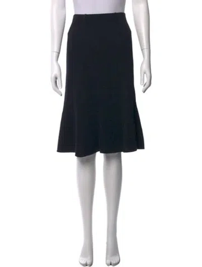 Pre-owned St John Wool Midi Length Skirt In Blue