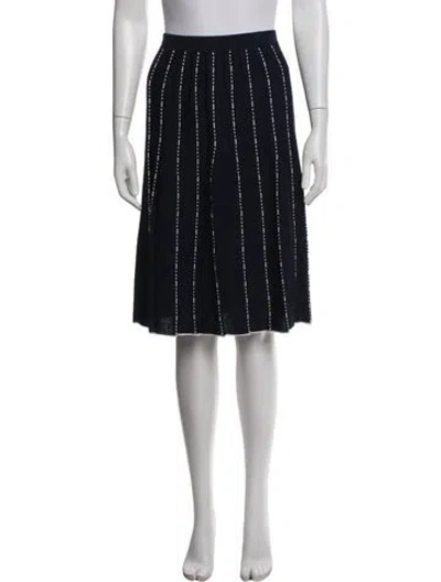 Pre-owned St John Wool Midi Length Skirt In Blue