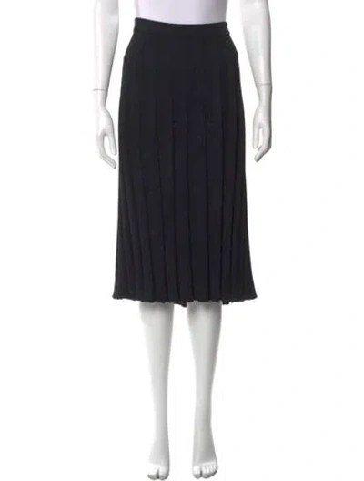 Pre-owned St John Wool Midi Length Skirt In Blue