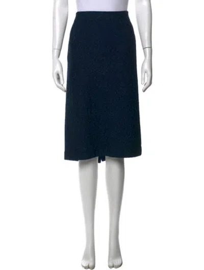 Pre-owned St John Wool Midi Length Skirt In Blue
