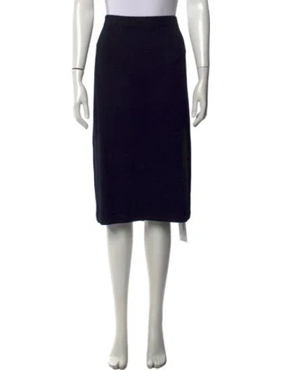 Pre-owned St John Wool Midi Length Skirt In Blue