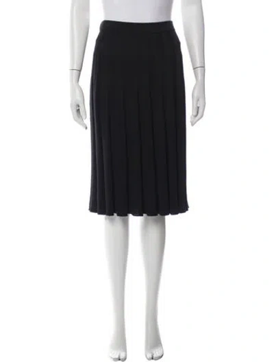 Pre-owned St John Wool Midi Length Skirt In Blue