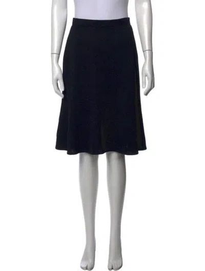 Pre-owned St John Wool Midi Length Skirt In Blue