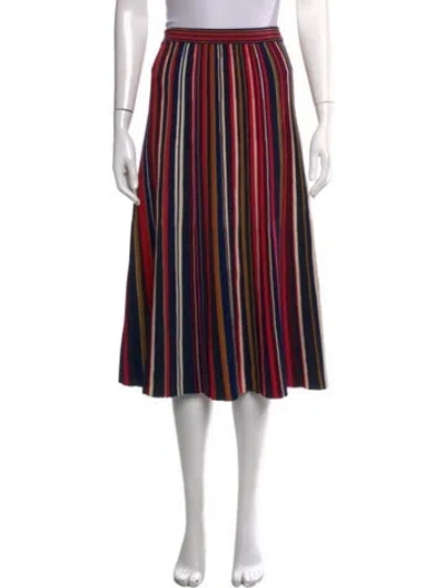 Pre-owned St John Wool Midi Length Skirt In Blue
