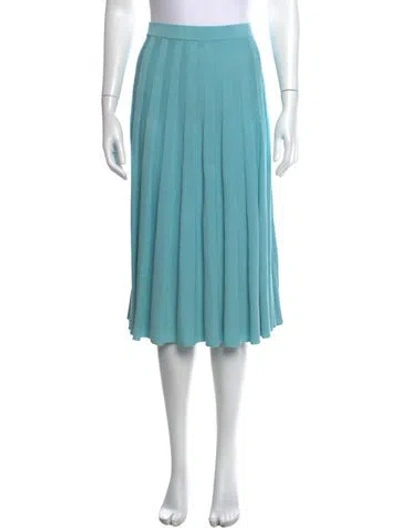 Pre-owned St John Wool Midi Length Skirt In Blue