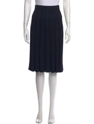 Pre-owned St John Wool Midi Length Skirt In Blue