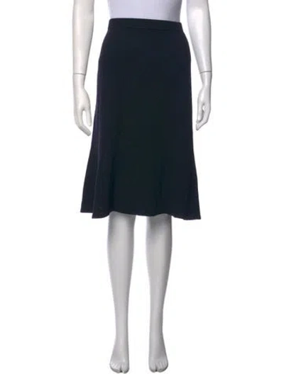 Pre-owned St John Wool Midi Length Skirt In Blue