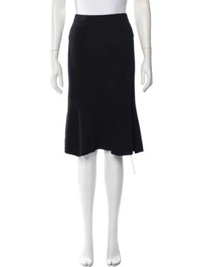 Pre-owned St John Wool Midi Length Skirt In Blue
