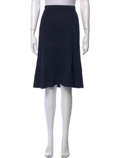 Pre-owned St John Wool Midi Length Skirt In Blue