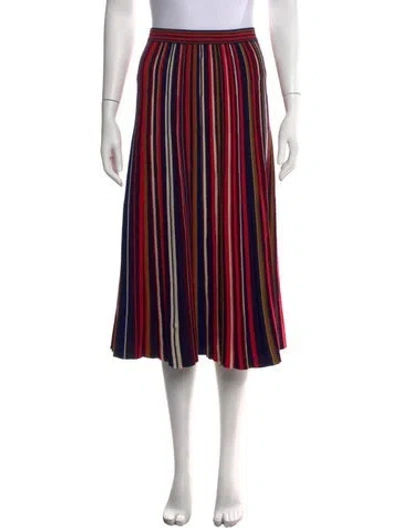 Pre-owned St John Wool Midi Length Skirt In Blue