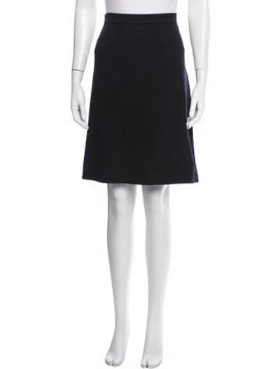 Pre-owned St John Wool Midi Length Skirt In Blue