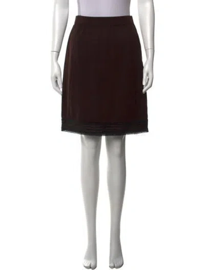 Pre-owned St John Wool Midi Length Skirt In Brown
