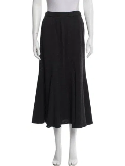 Pre-owned St John Wool Midi Length Skirt In Gray