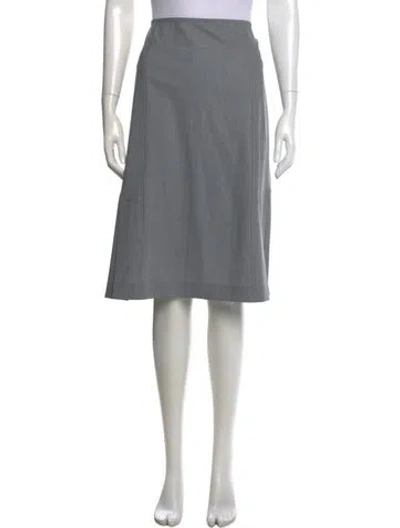 Pre-owned St John Wool Midi Length Skirt In Gray