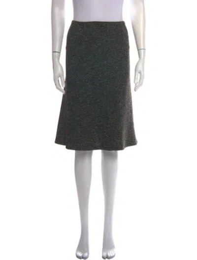Pre-owned St John Wool Midi Length Skirt In Grey