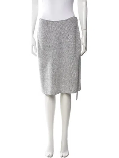 Pre-owned St John Wool Midi Length Skirt In Grey