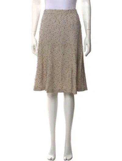 Pre-owned St John Wool Midi Length Skirt In Metallic/neutrals