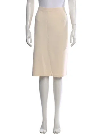 Pre-owned St John Wool Midi Length Skirt In Neutral