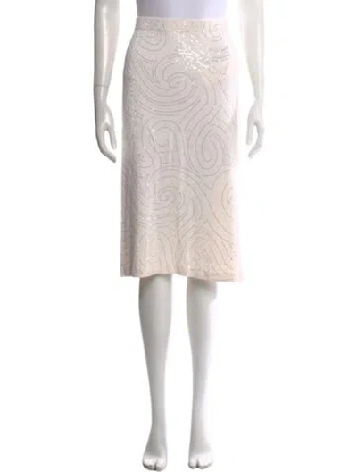 Pre-owned St John Wool Midi Length Skirt In Neutrals