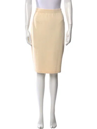 Pre-owned St John Wool Midi Length Skirt In Neutrals