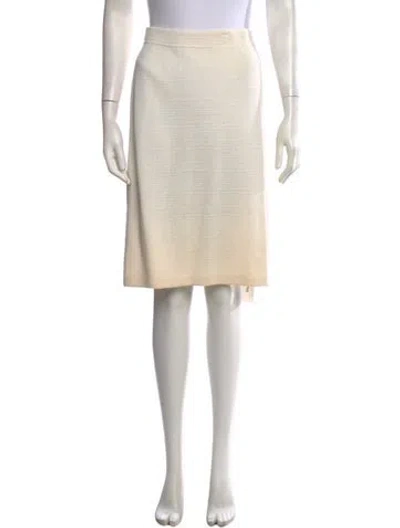 Pre-owned St John Wool Midi Length Skirt In Neutrals