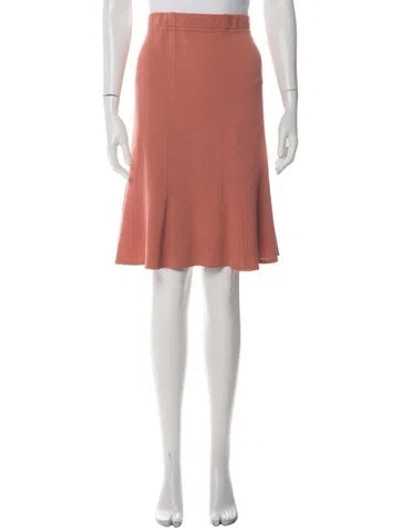 Pre-owned St John Wool Midi Length Skirt In Pink