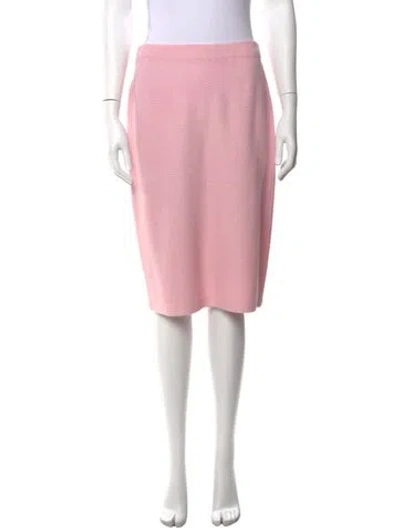 Pre-owned St John Wool Midi Length Skirt In Pink