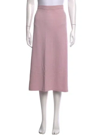 Pre-owned St John Wool Midi Length Skirt In Pink