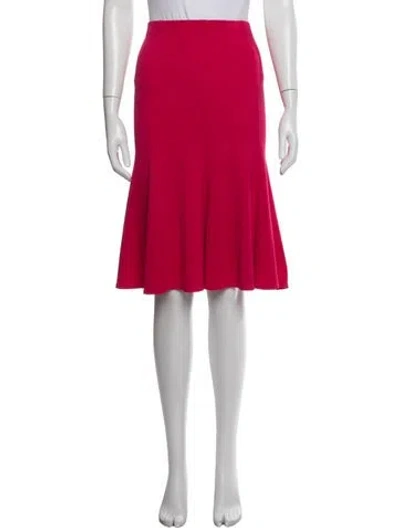 Pre-owned St John Wool Midi Length Skirt In Pink