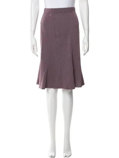 Pre-owned St John Wool Midi Length Skirt In Purple